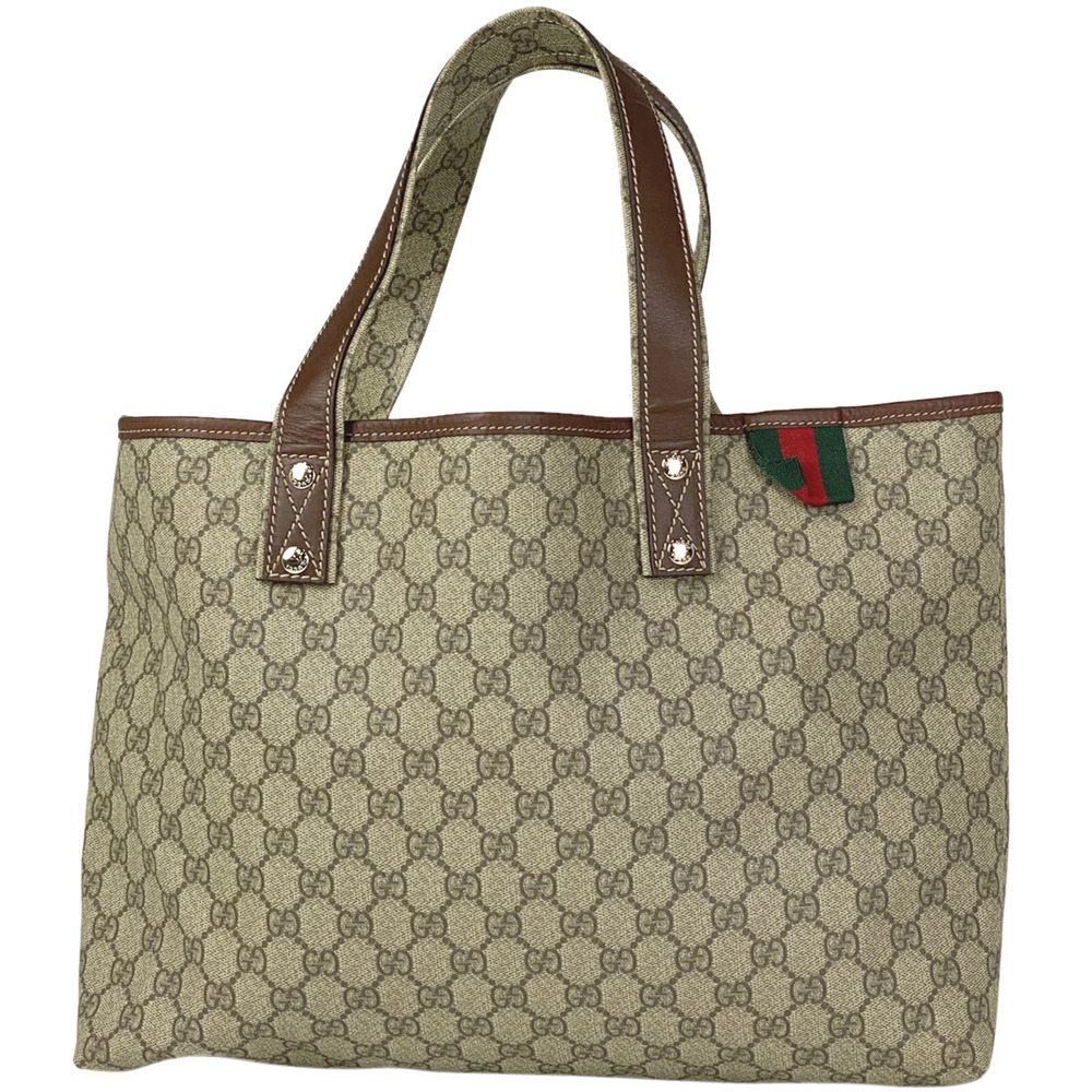 Gucci GG Tote Bag Shoulder Sherry Canvas Brown